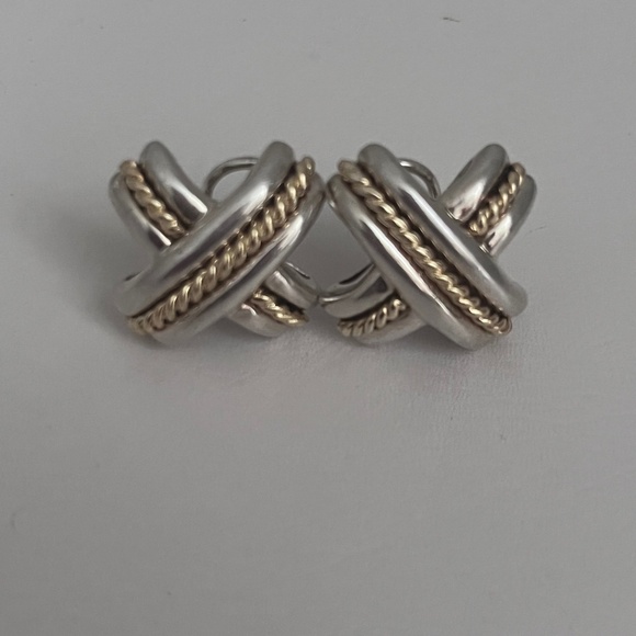 Vintage Tiffany and Co. Silver and Gold Earrings - Picture 1 of 3